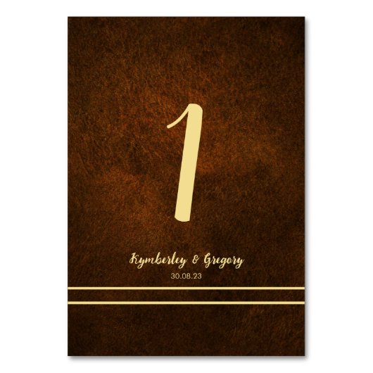 Chic Elegant Donkerbruin Getextureerd Goud Kaart (Voorkant)