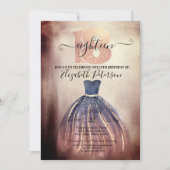 Chic Elegant Dress 18th Birthday Party Kaart (Voorkant)