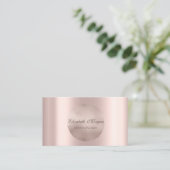 Chic Elegant Eenvoudige Roze Gouden Cirkel Visitekaartje (Staand voorkant)