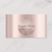 Chic Elegant Eenvoudige Roze Gouden Cirkel Visitekaartje (Voorkant)
