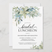 Chic Elegant Eucalyptus Greenery Bridal Luncheon Kaart (Voorkant)