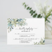 Chic Elegant Eucalyptus Greenery Wedding RSVP (Staand voorkant)