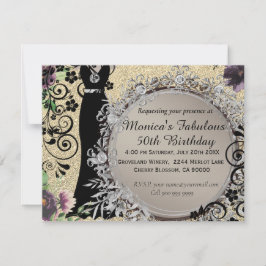 Chic Elegant Fabulous 50th Birthday Aankondiging