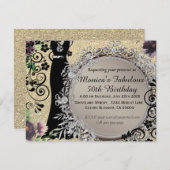 Chic Elegant Fabulous 50th Birthday Aankondiging (Voorkant / Achterkant)