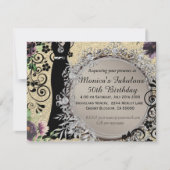 Chic Elegant Fabulous 50th Birthday Aankondiging (Voorkant)