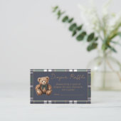 Chic elegant Fancy Bear R.L. theme Diaper Raffle Informatiekaartje (Staand voorkant)