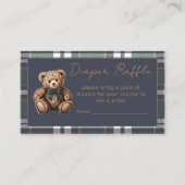 Chic elegant Fancy Bear R.L. theme Diaper Raffle Informatiekaartje (Voorkant)
