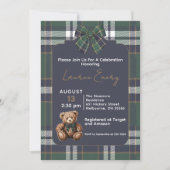 Chic Elegant Fancy Bear R. Lauren theme invitation Kaart (Voorkant)
