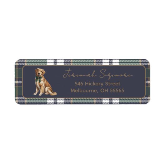 Chic Elegant Fancy Dog theme return address label (Voorkant)