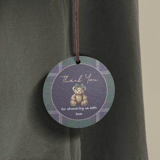 Chic elegant Fancy Girl Bear Theme favor tag Bedankjes Labels