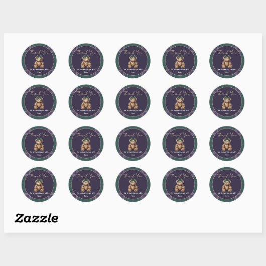 Chic elegant fancy girl bear theme sticker (Vel)