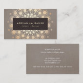Chic Elegant Faux Gold Foil Circles Taupe Visitekaartje (Voorkant / Achterkant)
