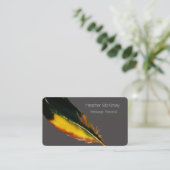 Chic Elegant Feather Visitekaartje Afsprakenkaartje (Staand voorkant)