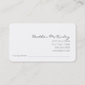 Chic Elegant Feather Visitekaartje Afsprakenkaartje (Achterkant)