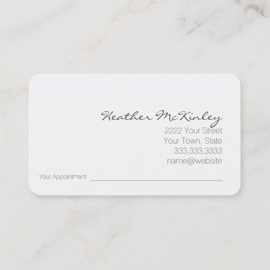 Chic Elegant Feather Visitekaartje Afsprakenkaartje (Achterkant)