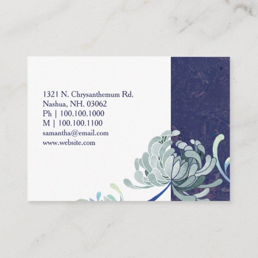 Chic Elegant Floral Esthetician Visitekaartje (Achterkant)