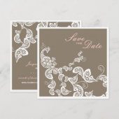  Chic Elegant Floral Peacock sparen de datum Save The Date (Voorkant / Achterkant)