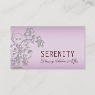 Chic Elegant Floral Swirls Spa Card Visitekaartje