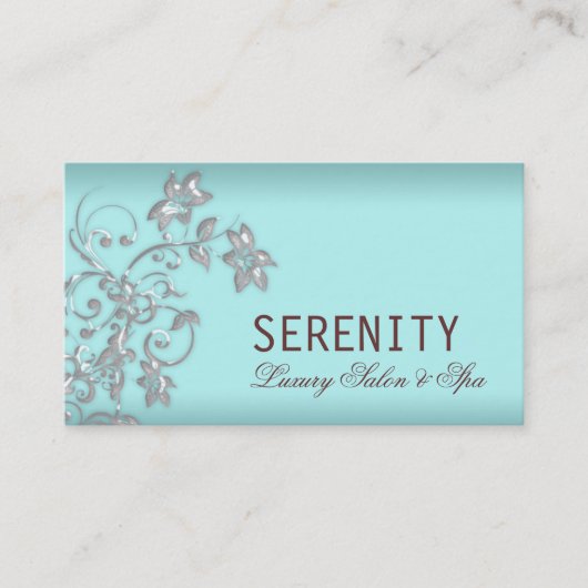 Chic Elegant Floral Swirls Spa Card Visitekaartje (Voorkant)