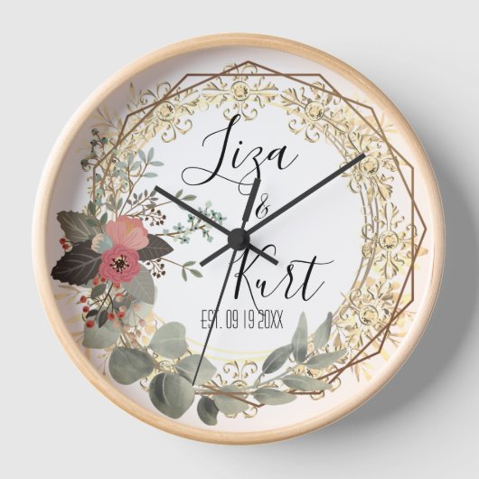 Chic Elegant Floral Wreath Wedding (Voorkant)