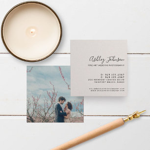 Chic Elegant fotograaf Typografie Blush Vierkante Visitekaartje
