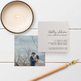 Chic Elegant fotograaf Typografie Blush Vierkante Visitekaartje