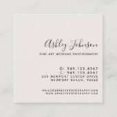 Chic Elegant fotograaf Typografie Blush Vierkante Visitekaartje (Voorkant)