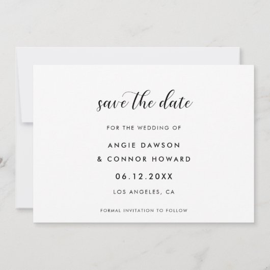 Chic Elegant Fotokaart Save The Date (Achterkant)