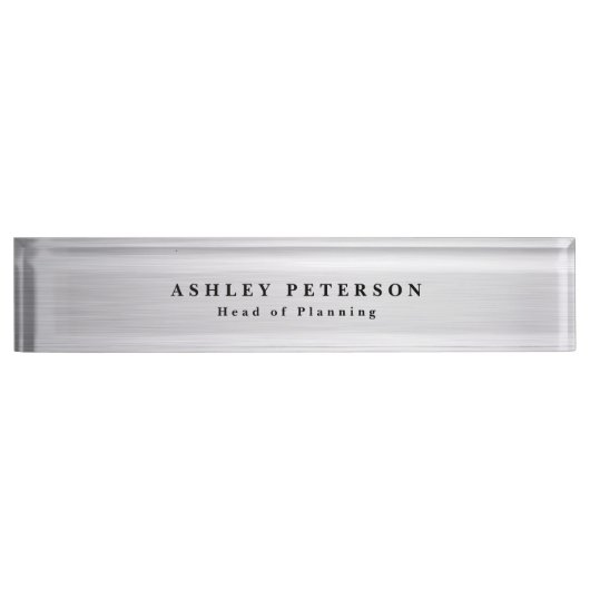 Chic Elegant geborsteld staal Naambordje (Voorkant)