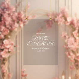 Chic Elegant Gelukkig Altijd Na Huwelijk Welkom Acryl Bord