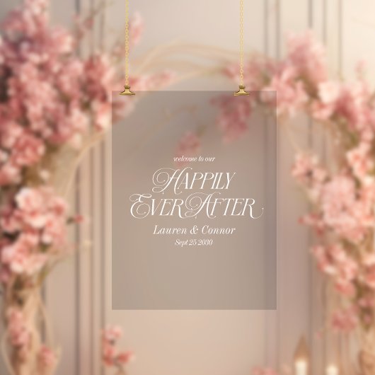 Chic Elegant Gelukkig Altijd Na Huwelijk Welkom Acryl Bord