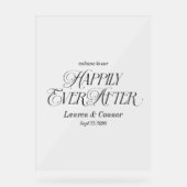 Chic Elegant Gelukkig Altijd Na Huwelijk Welkom Acryl Bord (Voorkant)