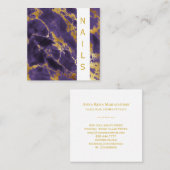 ** Chic Elegant Girly Gold Paarse Marmeren Nagels Vierkante Visitekaartje (Voorkant / Achterkant)