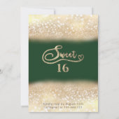 Chic elegant glazen goud glittery ombre groen kaart (Achterkant)