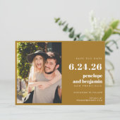 Chic Elegant Gold Bold Geometric Photo Wedding Save The Date (Staand voorkant)