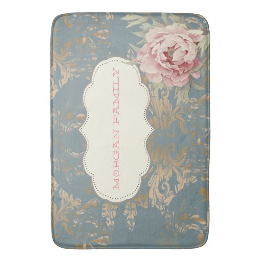 Chic Elegant Gold Damask Rozen Badmat (Voorkant Verticaal)