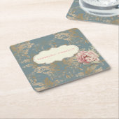 Chic Elegant Gold Damask Rozen Kartonnen Onderzetters (Schuin)