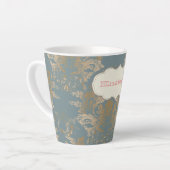 Chic Elegant Gold Damask Rozen Latte Mok (Linkerhoek)