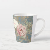 Chic Elegant Gold Damask Rozen Latte Mok (Rechts)