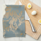 Chic Elegant Gold Damask Rozen Theedoek (Quarter Fold)