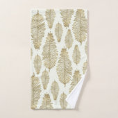 Chic Elegant Gold en Blush Sage Fern Leaf Bad Handdoek (Handdoek)