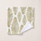 Chic Elegant Gold en Blush Sage Fern Leaf Bad Handdoek (Wasdoekje)