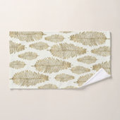 Chic Elegant Gold en Blush Sage Fern Leaf Bad Handdoek (Handdoek)