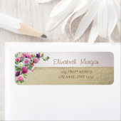 Chic Elegant, Gold, Flowers Address Label (Insitu)