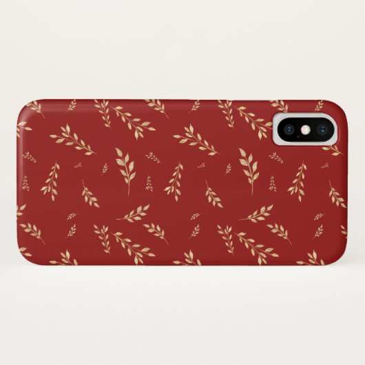 Chic Elegant Gold Foil blaast rood op Case-Mate iPhone Case (Achterkant (horizontaal))
