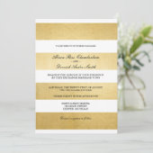 Chic Elegant Gold foil & white bruiloft uitnodigin Kaart (Staand voorkant)