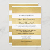 Chic Elegant Gold foil & white bruiloft uitnodigin Kaart (Voorkant / Achterkant)