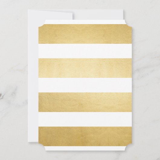 Chic Elegant Gold foil & white bruiloft uitnodigin Kaart (Achterkant)