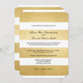 Chic Elegant Gold foil & white bruiloft uitnodigin Kaart (Voorkant / Achterkant)