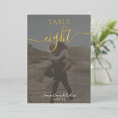 Chic elegant Gold foto's trouwlijstnummer Folie Uitnodiging (Staand Voorkant)